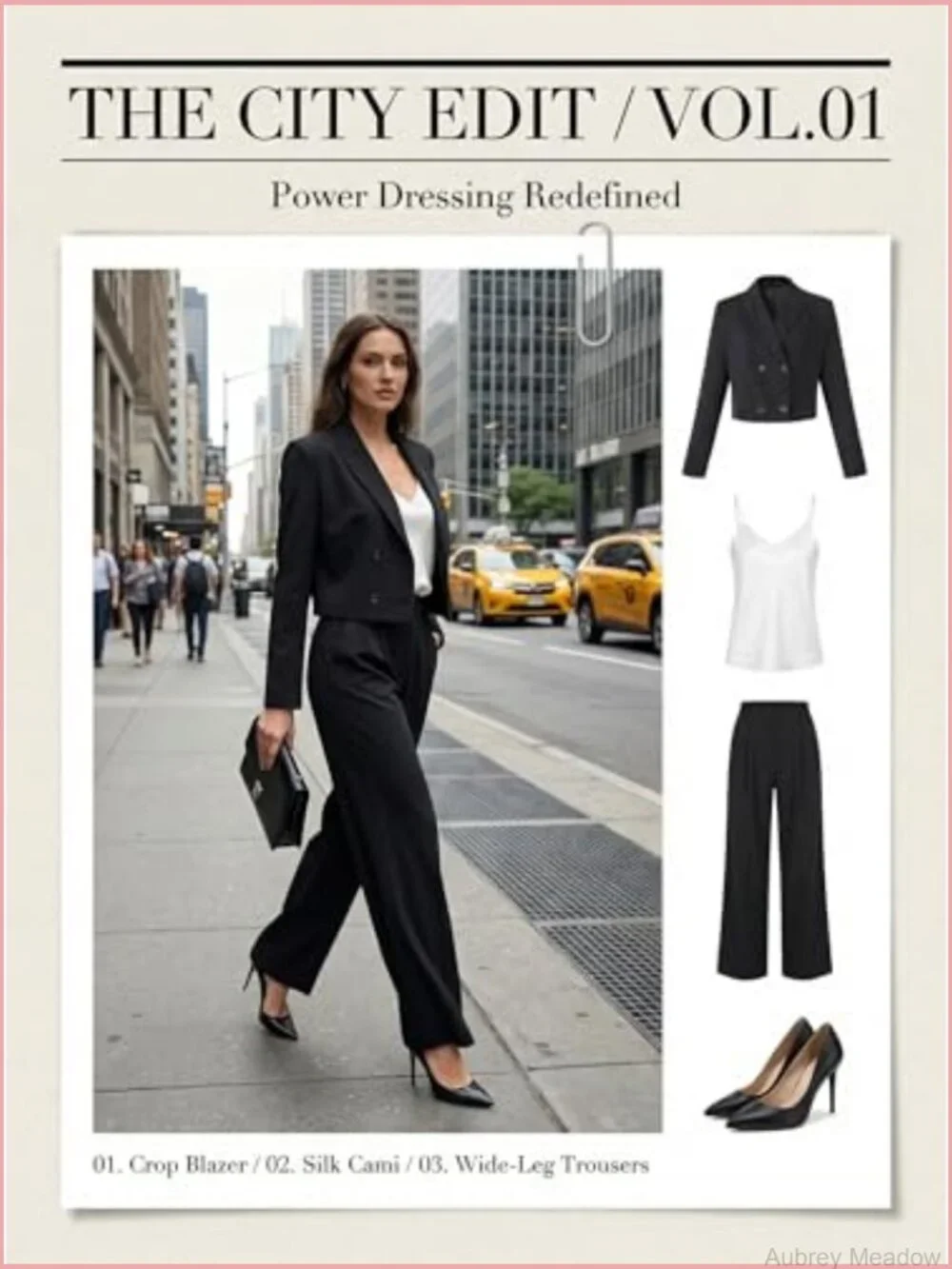 Double Breasted Cropped Blazer Jacket - Notched Lapel Long Sleeve Casual Office